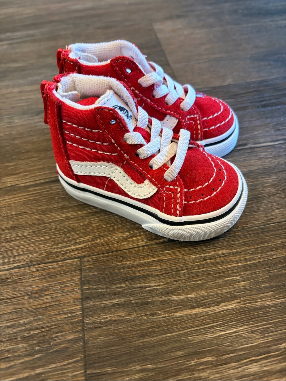 Baby Vans Off The Wall Old School Red SK8-Hi Zip Shoes Size 2.5